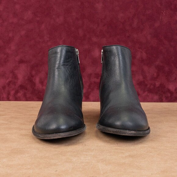 Frye Women Carson Piping Black Leather Western Fashion Ankle Boots sz 10 - Picture 3 of 8